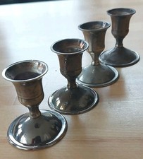 4 alte Kerzenständer, Silber?
