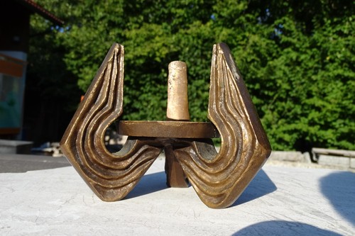 1970 bronze kerzenleuchter - bronze,